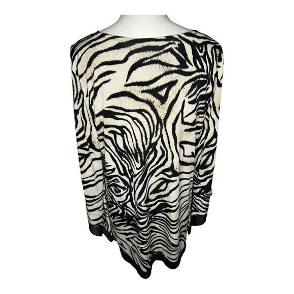 Alfani Women's Zebra Print Knit Pullover Sweater Size L Multicolor Casual - Picture 3 of 6